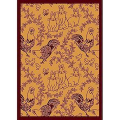 Kaleidoscope Feathers & Fur 5'4" x 7'8" Area Rug in Color Rust