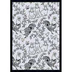 Kaleidoscope Feathers & Fur 5'4" x 7'8" Area Rug in Color Black