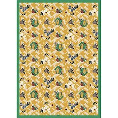 Kaleidoscope Flower Garden 5'4" x 7'8" Area Rug in Color Gold