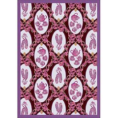 Kaleidoscope Ribbons and Bows 5'4" x 7'8" Area Rug in Color Wine