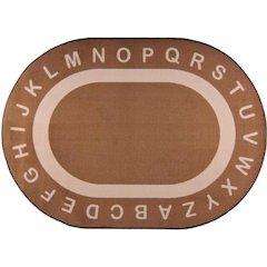 Kid Essentials Endless Alphabet 5'4" x 7'8" Area Rug in Color Mocha