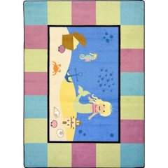 Kid Essentials Lil' Mermaid 5'4" Round Area Rug in Color Multi