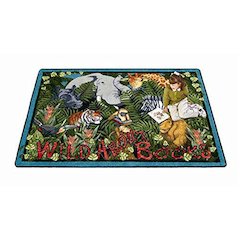 Kid Essentials Wild About Books 7'7" x 7'7" Area Rug in Color Multi