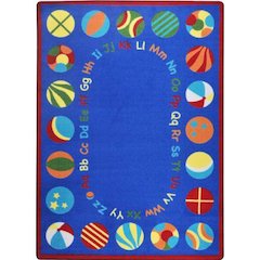 Kid Essentials Bouncy Balls 7'7" Round Area Rug in Color Multi