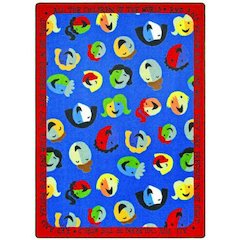 Kid Essentials Children of the World 7'7" Round Area Rug in Color Multi