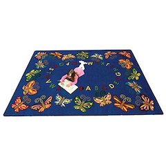 Kid Essentials Butterfly Delight 7'8" x 10'9" Oval Area Rug in Color Multi