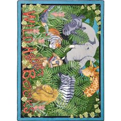 Kid Essentials Wild About Books 7'8" x 10'9" Oval Area Rug in Color Multi