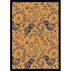 Kaleidoscope Feathers & Fur 7'8" x 10'9" Area Rug in Color Navy
