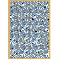 Kaleidoscope Flower Garden 7'8" x 10'9" Area Rug in Color Blue