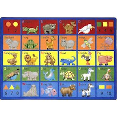 Kid Essentials Animal Phonics 5'4" x 7'8" Area Rug in Color Multi