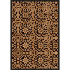 Any Day Matinee Antique Scroll 3'10" x 5'4" Area Rug in Color Brown