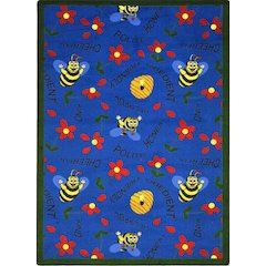 Kid Essentials Bee Attitudes 3'10" x 5'4" Area Rug in Color Blue
