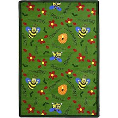 Kid Essentials Bee Attitudes 3'10" x 5'4" Area Rug in Color Green