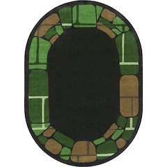 Kid Essentials BioStones 5'4" x 7'8" Oval Area Rug in Color Meadow
