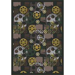 Any Day Matinee Blockbuster 3'10" x 5'4" Area Rug in Color Charcoal