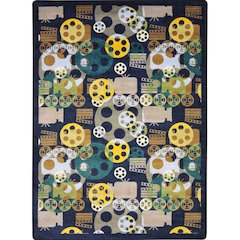 Any Day Matinee Blockbuster 3'10" x 5'4" Area Rug in Color Navy