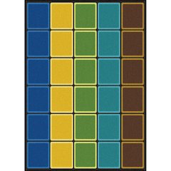 Kid Essentials Blocks Abound 7'8" x 10'9" Area Rug in Color Earthtone
