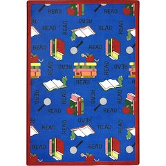 Kid Essentials Bookworm 3'10" x 5'4" Area Rug in Color Blue