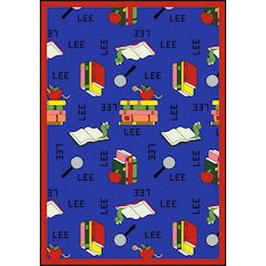 Kid Essentials Bookworm (Spanish) 3'10" x 5'4" Area Rug in Color Blue