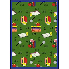 Kid Essentials Bookworm (Spanish) 3'10" x 5'4" Area Rug in Color Green