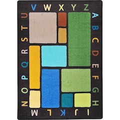 Kid Essentials Building Blocks 3'10" x 5'4" Area Rug in Color Earthtone