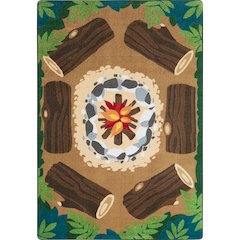 Kid Essentials Campfire Fun 5'4" x 7'8" Area Rug in Color Multi