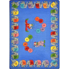 Kid Essentials Circus Elephant Parade 3'10" x 5'4" Area Rug in Color Multi