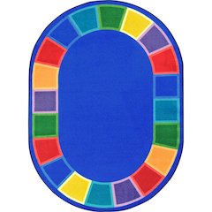 Kid Essentials Color Tones 5'4" x 7'8" Oval Area Rug in Color Multi