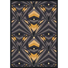 Any Day Matinee Deco Strobe 3'10" x 5'4" Area Rug in Color Charcoal