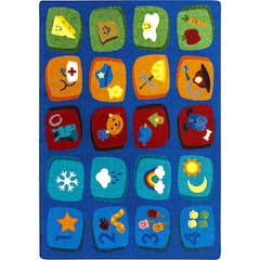 Kid Essentials Discovery Blocks 5'4" x 7'8" Area Rug in Color Multi