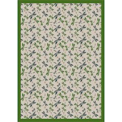Kaleidoscope Dragonflies 3'10" x 5'4" Area Rug in Color Beige