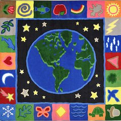Kid Essentials EarthWorks 7'7" x 7'7" Area Rug in Color Multi