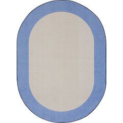 Kid Essentials Easy Going 7'8" x 10'9" Oval Area Rug in Color Light Blue