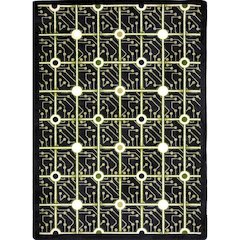 Kaleidoscope Electrode 3'10" x 5'4" Area Rug in Color Black