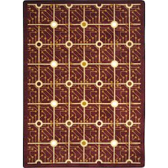 Kaleidoscope Electrode 3'10" x 5'4" Area Rug in Color Burgundy