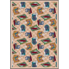 Kaleidoscope Fabulous Fifties 3'10" x 5'4" Area Rug in Color Beige