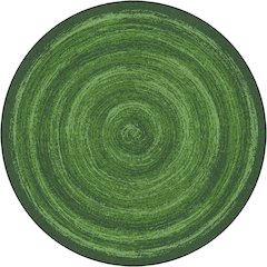 Kid Essentials Feeling Fun 7'7" Round Area Rug in Color Green