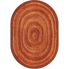 Kid Essentials Feeling Fun 5'4" x 7'8" Oval Area Rug in Color Orange