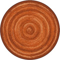 Kid Essentials Feeling Fun 7'7" Round Area Rug in Color Orange