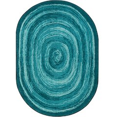 Kid Essentials Feeling Fun 5'4" x 7'8" Oval Area Rug in Color Teal