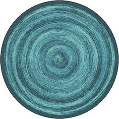 Kid Essentials Feeling Fun 7'7" Round Area Rug in Color Teal