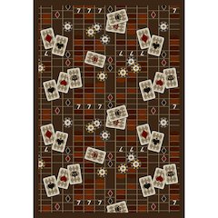 Games People Play Feeling Lucky 3'10" x 5'4" Area Rug in Color Chocolate