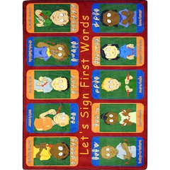 Kid Essentials First Signs 5'4" x 7'8" Area Rug in Color Multi