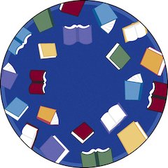 Kid Essentials Fly Away with Reading 7'7" Round Area Rug in Color Multi