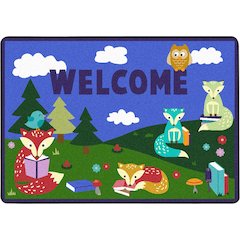 Kid Essentials Foxy Readers 2'8" x 3'10" Area Rug in Color Multi