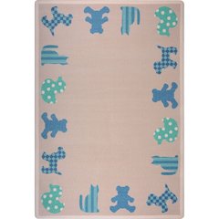 Kid Essentials Frisky Friends 3'10" x 5'4" Area Rug in Color Blue