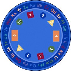 Kid Essentials Fun-damentals 7'7" Round Area Rug in Color Multi