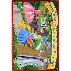 Kid Essentials Good Books Make Great Friends 5'4" x 7'8" Area Rug in Color Multi