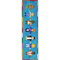 Kid Essentials Hands Around the World 2'1" x 7'8" Runner Area Rug in Color Multi
