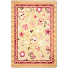 Kid Essentials Hearts & Flowers 3'10" x 5'4" Area Rug in Color Multi